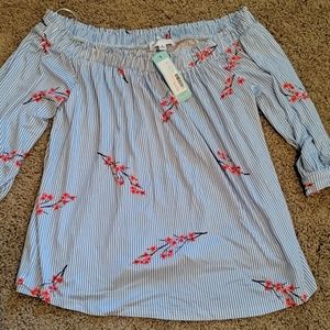 Olive & Oak / Stitch Fix light blue stripe top